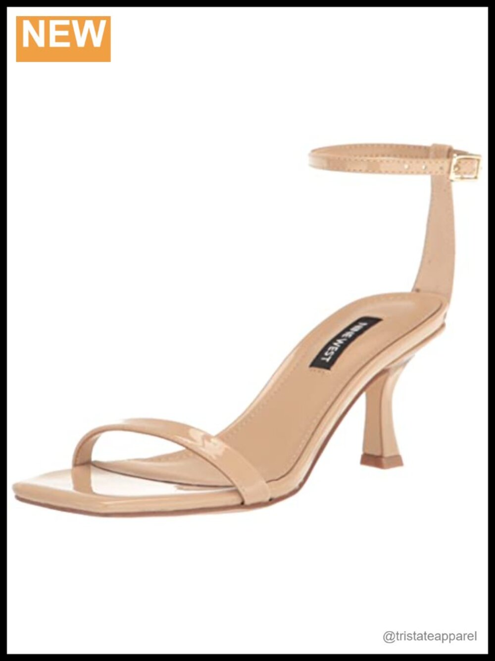 Square Toe Kitten Heel Ankle Strap Sandals